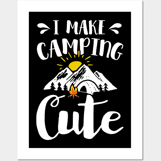 I Make Camping Cute Daughter Kids Girls Glamping Camp Wall Art by folidelarts